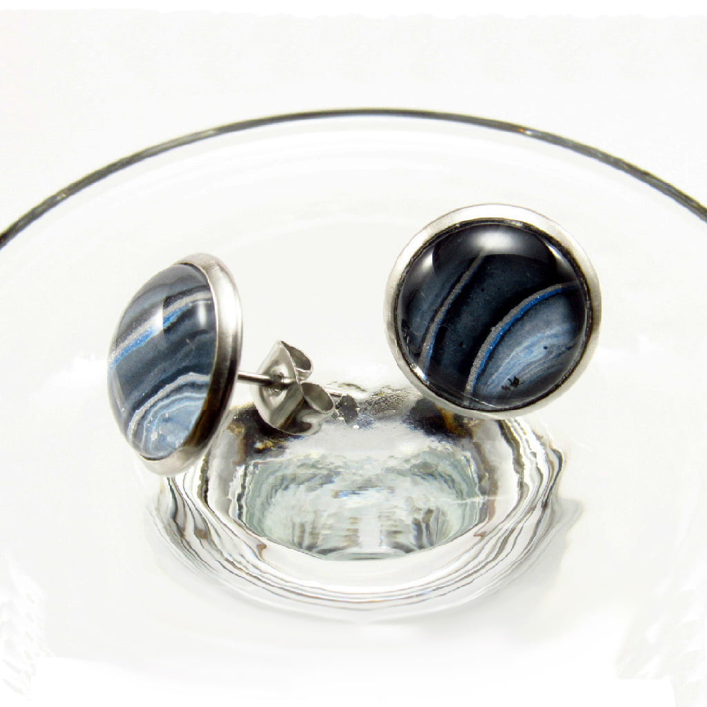 Boucles D'Oreilles Argent 925 Et Cabochon En Howlite| PASSION BOHEME